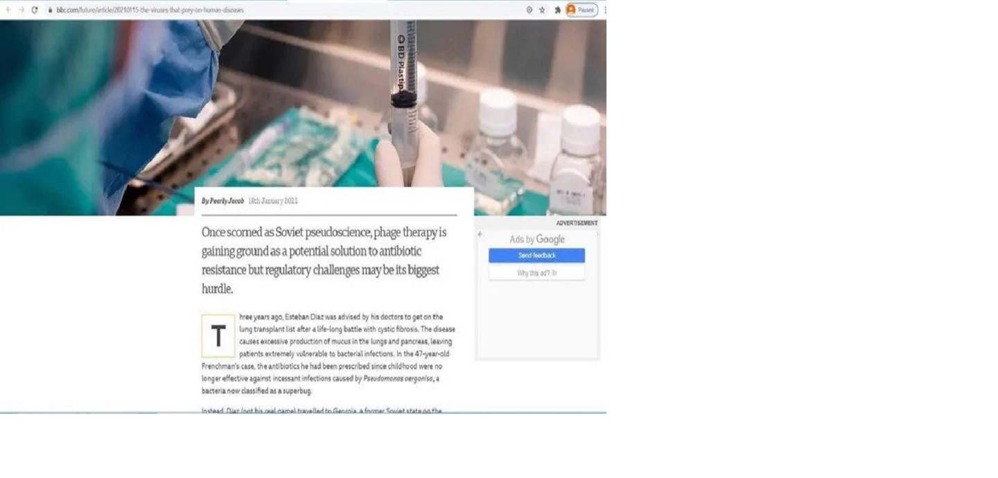 BBC FUTURE : ვირუსები,რომლებსაც ადამიანების განკურნება შეუძლიათ